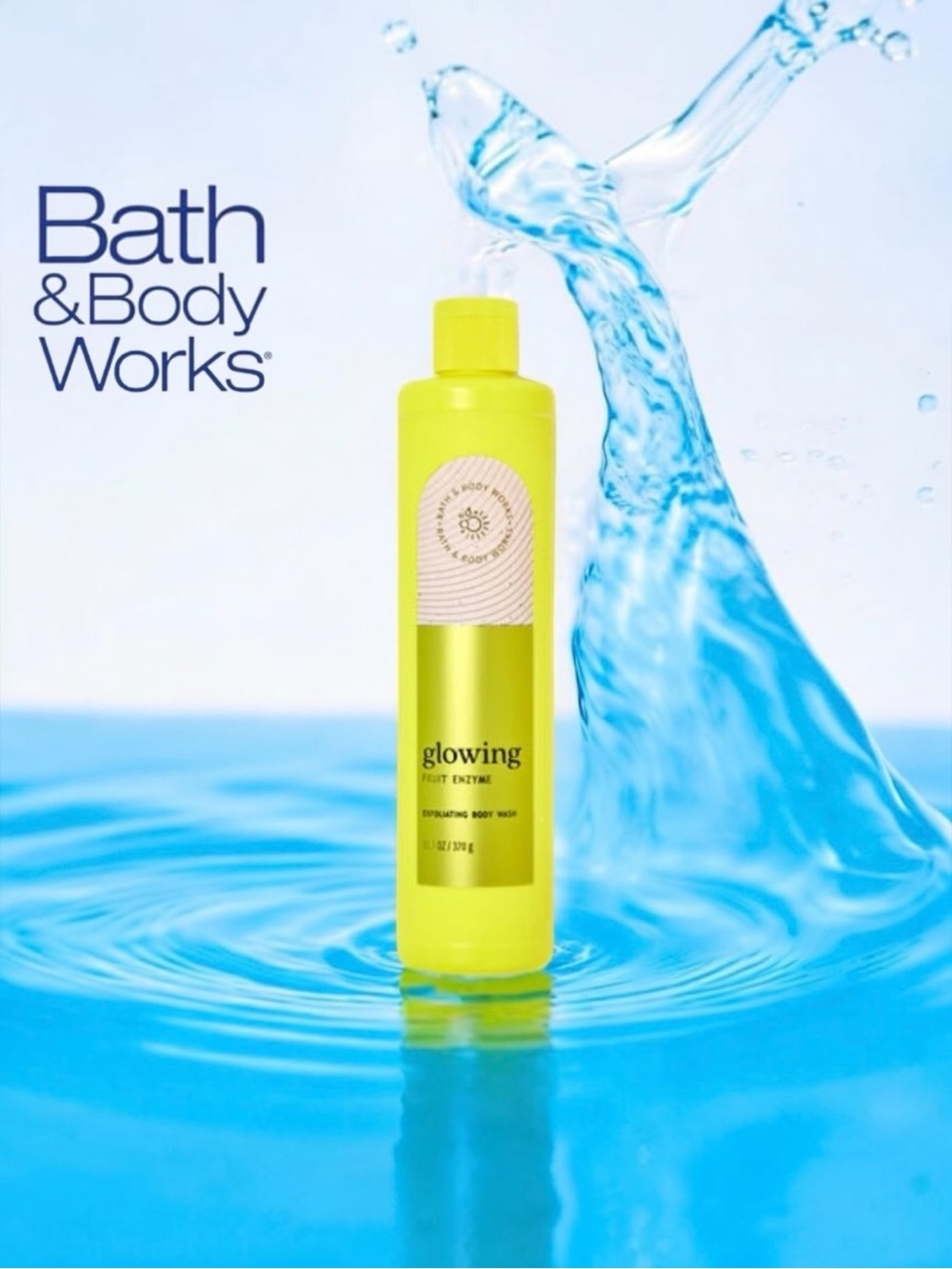 “GLOWING” WITH FRUIT ENZYMES, EXFOLIATING BODY WASH FROM BATH & BODY WORKS!